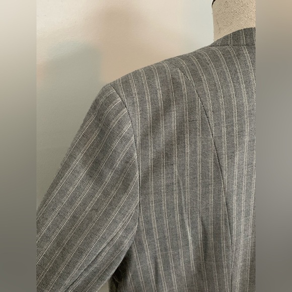WORTHINGTON Neutral Pinstripe Blazer Career Office Grey Brown NWT Sz 12 - Picture 7 of 15